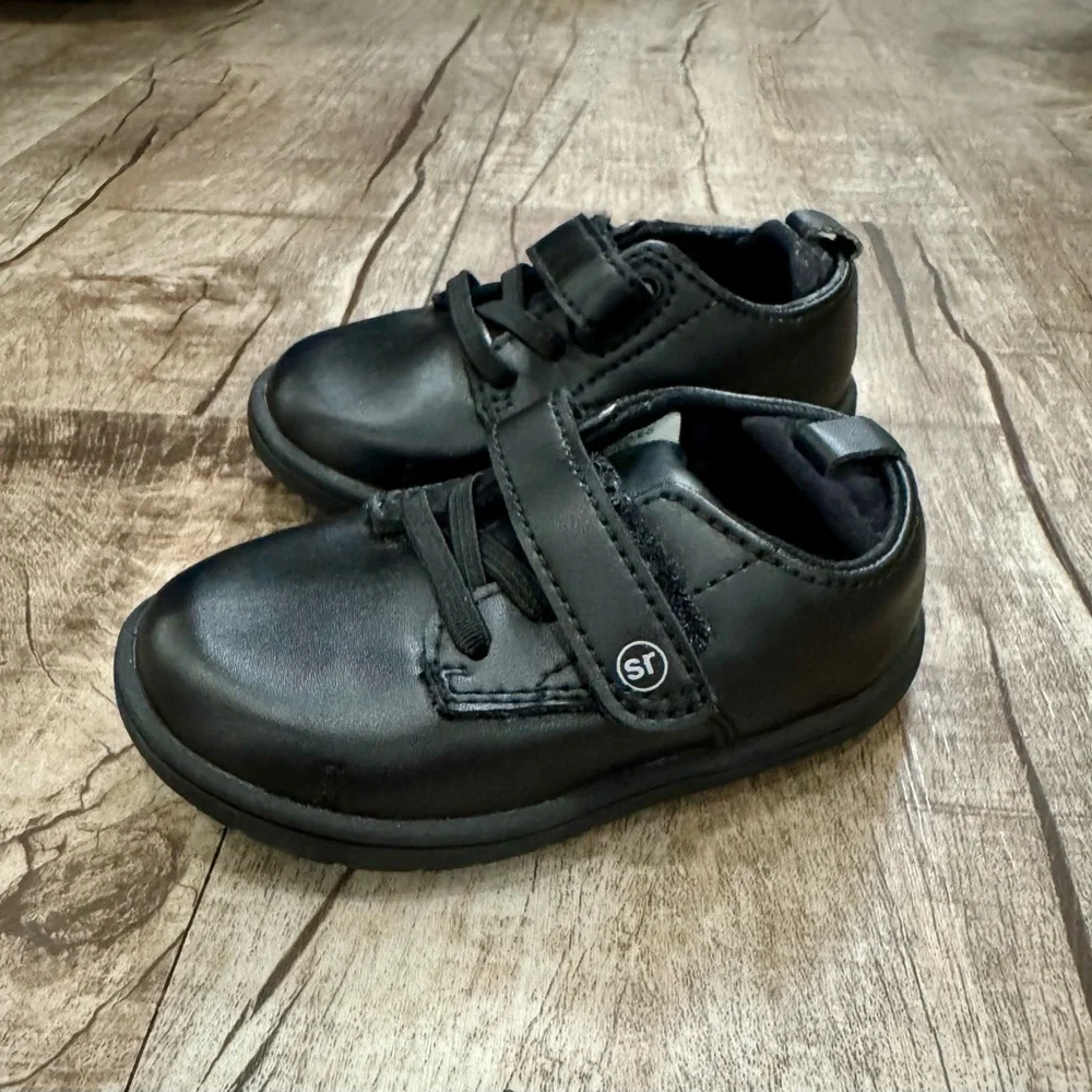 Stride Rite Giles‎ Toddler Shoes Black Stretch NWOT Size 4W
